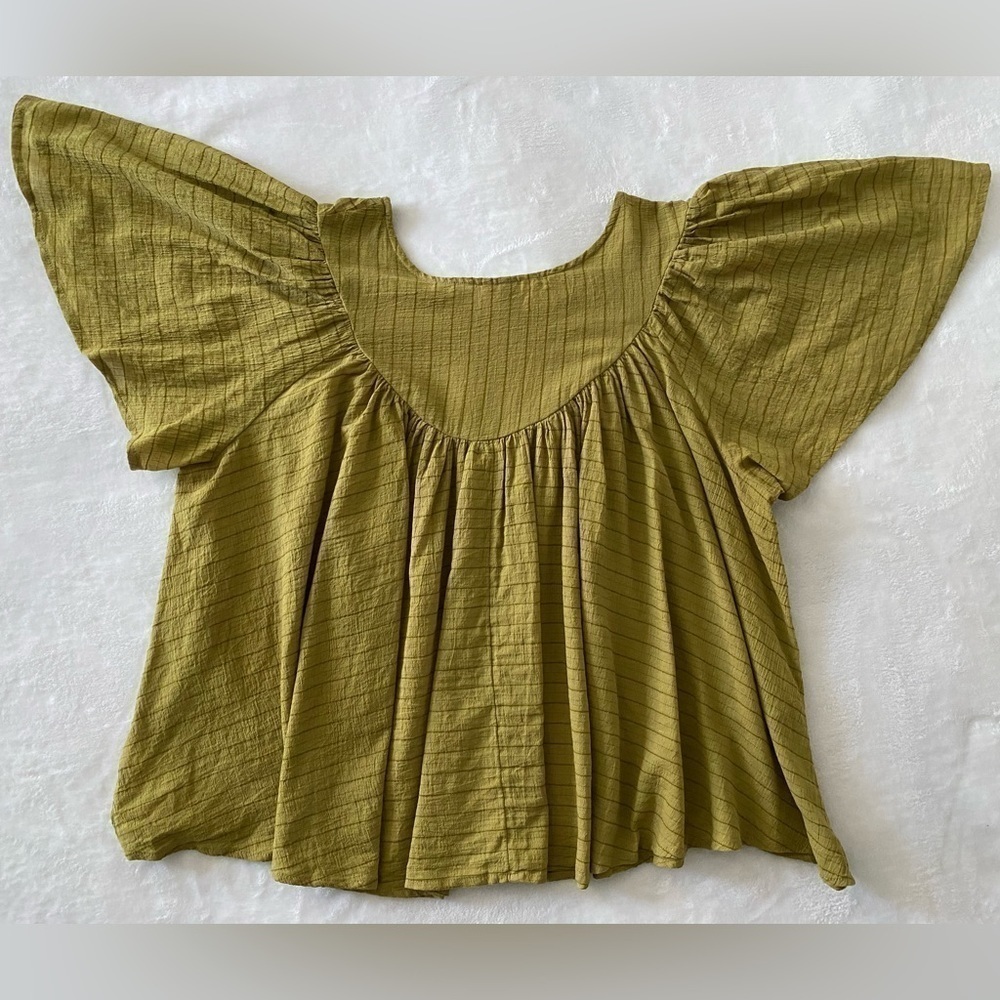 Universal Thread Green Stripped Flutter Sleeve To… - image 5